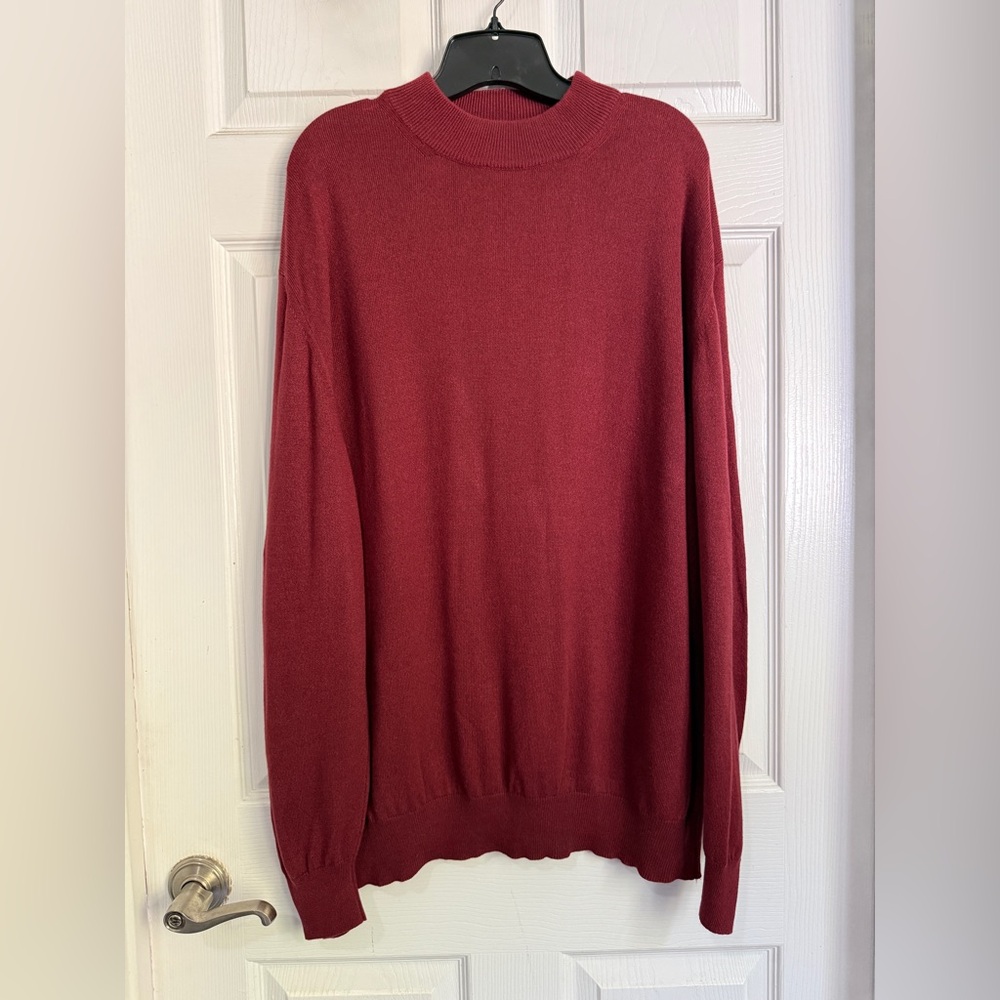 Pronto Uomo Made In Italy Men’s Sweater Burgandy L/52 Classic Work Casual Dressy